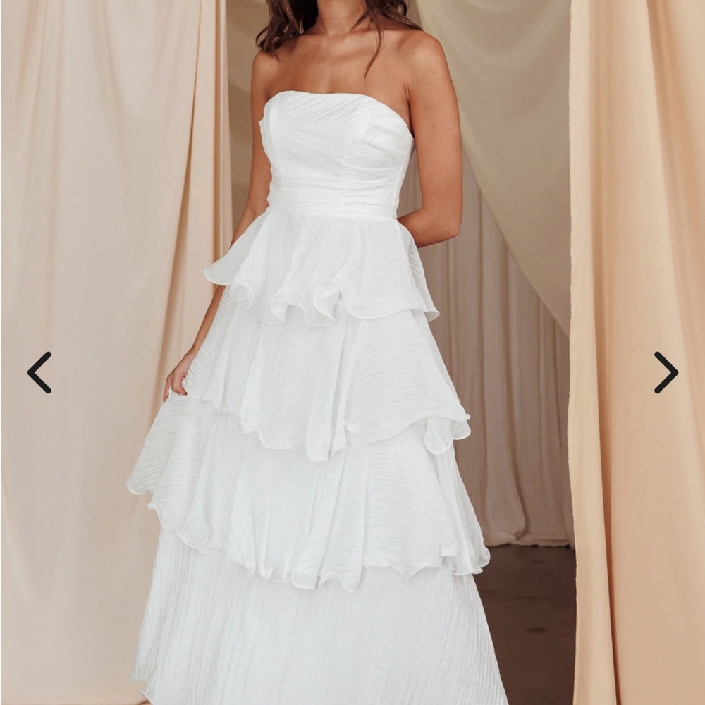 Selfie Leslie White Strapless Sundress Bride